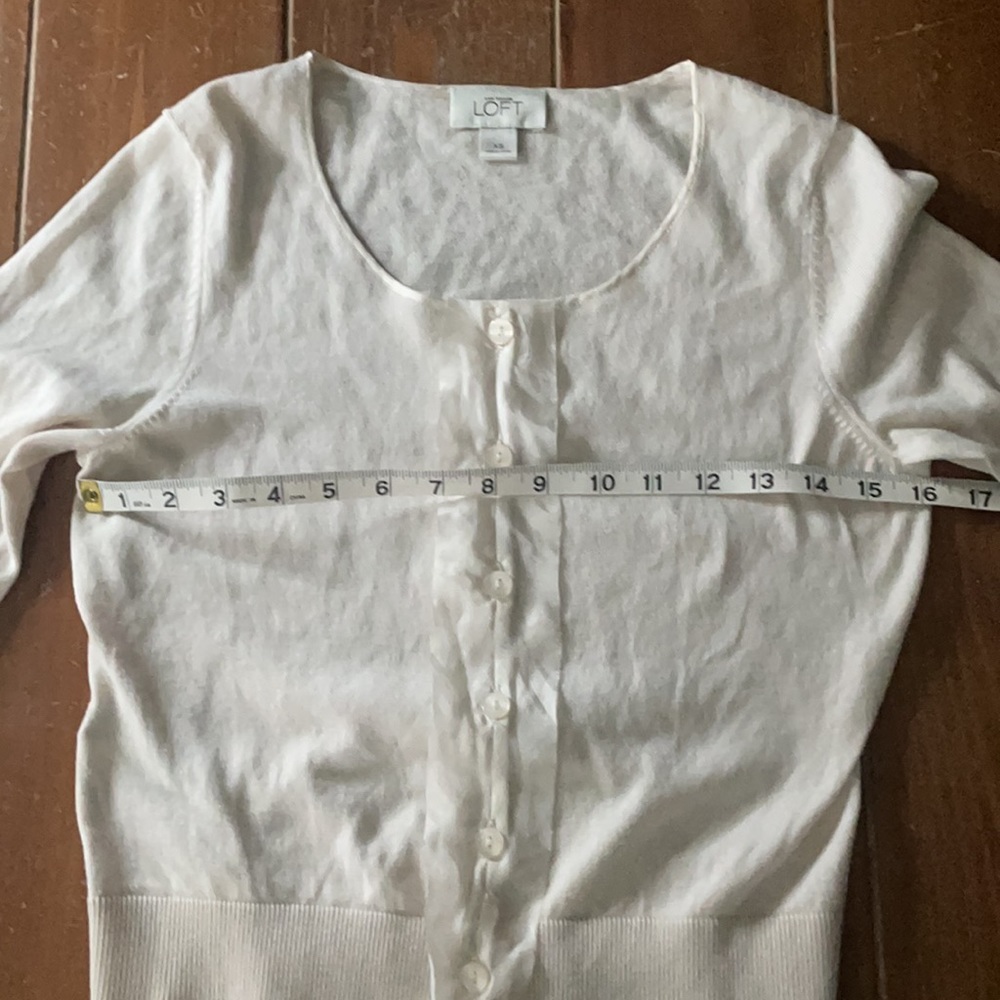 Loft cardigan with ribbon detail in cream color - Picture 3 of 6